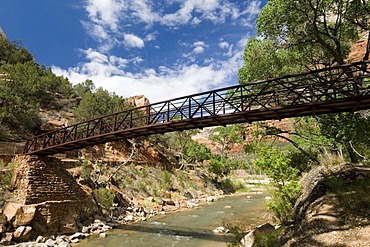 Bridge over the North Fork Virgin River, Zion National Park, Utah, USA