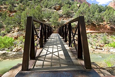 Bridge over the North Fork Virgin River, Zion National Park, Utah, USA