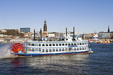 Docks and the Louisiana Star luxury steamboat, Hamburg, Germany, Europe