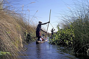 Tour with a logboat in Okovango Delta Botswana