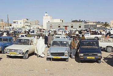Cars at a market place, Lybia