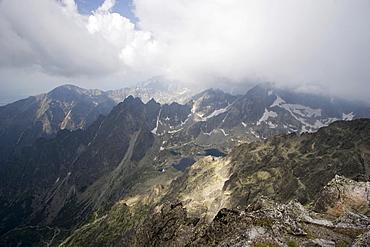 View from Lomnick? oetit mountain, 2634 m, High Tatras, Slovakia