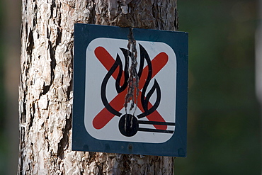 Indication sign, lighting a fire prohibited, Slovakia