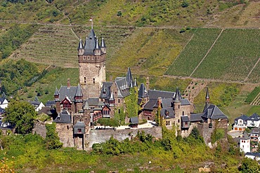 The neo-gothic "Reichsburg" near Cochem, Rhineland-Palatinate, Germany