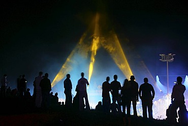 Lightshow during the "nature one"-techno-party near Kastellaun , Rhineland-Palatinate, Germany