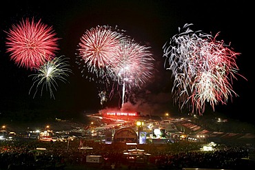 Fireworks at the Nuerburgring, Rhineland-Palatinate, Germany,