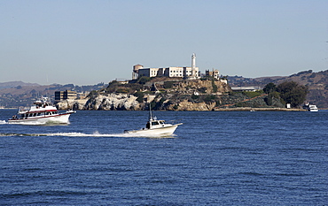 The Isle Alcatraz, a jailhouse, in front of San Francisco, California, USA