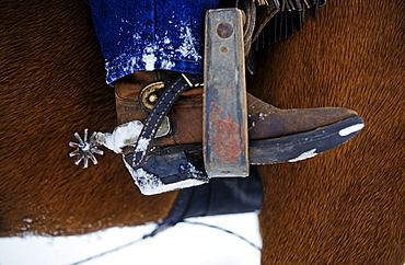 Cowboy boots with spurs