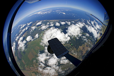 Parachutist leaving the aircraft