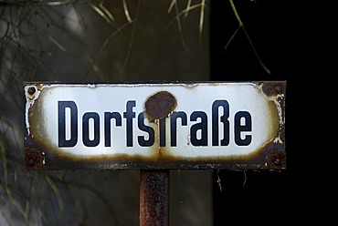 Old road sign "Dorfstrasse"