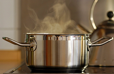 Steam rising out of cooking pot