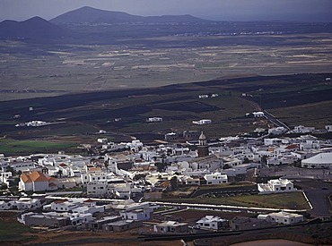 View from the Castillo de Santa Barbara on Teguise, Lanzarote, Canary Islands, Spain, Europe