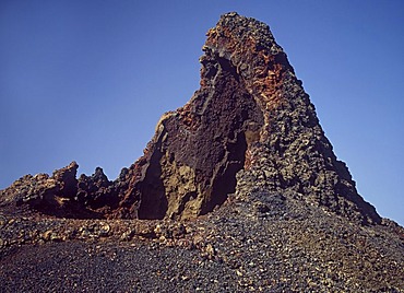 "Hornito" ( = crater-chimney ), Montanas del Fuego, (firemountains) Parque Nacional de Timanfaya, Lanzarote, Canary Islands, Spain, Europe