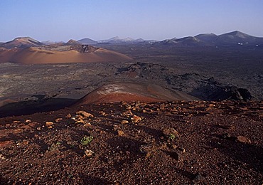 Landscape, volcanic landscape, Montanas del Fuego, Parque Nacional de Timanfaya, Lanzarote, Canary Islands, Spain, Europe