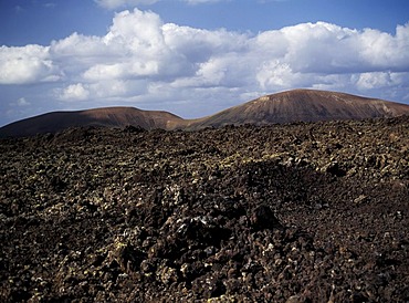 Landscape, volcanic landscape, Montanas del Fuego, Parque Nacional de Timanfaya, Lanzarote, Canary Islands, Spain, Europe