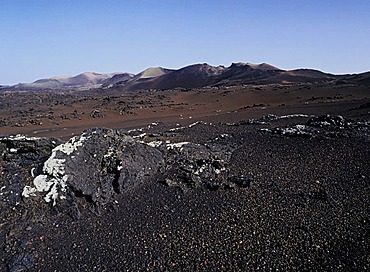 Landscape, volcanic landscape, Montanas del Fuego, Parque Nacional de Timanfaya, Lanzarote, Canary Islands, Spain, Europe