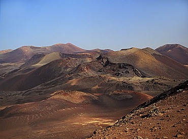 Landscape, volcanic landscape, Montanas del Fuego, Parque Nacional de Timanfaya, Lanzarote, Canary Islands, Spain, Europe