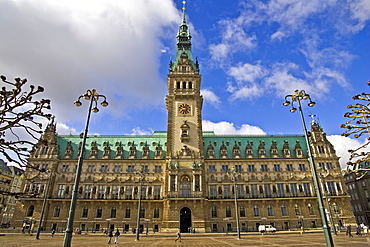 Hamburg town hall and market square, Hamburg, Germany