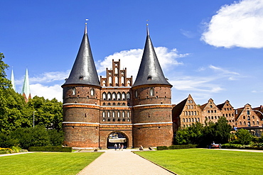 Holstentor Gate, landmark of the Hanseatic city of Luebeck, UNESCO World Cultural Heritage Site, Schleswig-Holstein, Germany, Europe