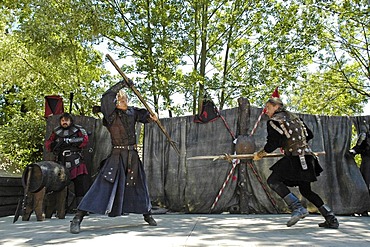 Fencing lansquenets, french stuntmen, knight festival Kaltenberger Ritterspiele, Kaltenberg, Upper Bavaria, Germany