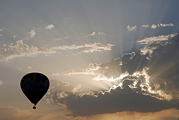 Hot-air balloon, sunrise, Cappadocia, Turkey, Asia