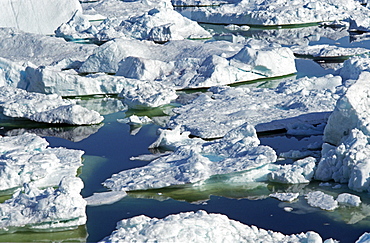 Icebergs, Disko Bay, Jacobshavner Icefjord, Greenland
