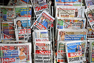 Newspaper stand, Yusufeli, East Anatolia, Turkey