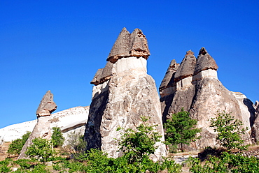 Tufa formations, Valley of the Monks (Pasabagi-Valley) near Goereme, Cappadocia, Anatolia, Turkey