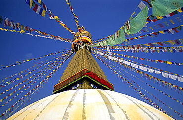 Boudhanath or Bodhnath, most important site of the Nepalese Buddhist community and largest stupa in the country, Kathmandu, Nepal, Asia