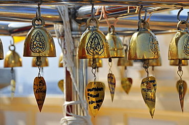 Wishing bells, Golden Mount, Bangkok, Thailand, Southeast Asia, Asia