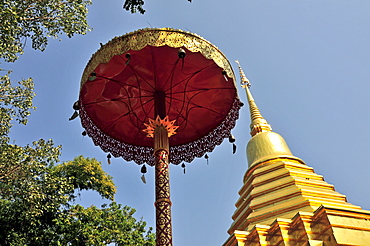 Sareerikkatartsirirak Pagoda at Wat Phan On, inaugurated by King Bhumipol on June 9, 2007, Chiang Mai, Thailand, Southeast Asia, Asia