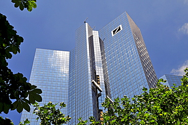 New glazing, biggest sanitation of a building in Europe, Headquarters of the Deutsche Bank, Frankfurt, Hesse, Germany, Europe