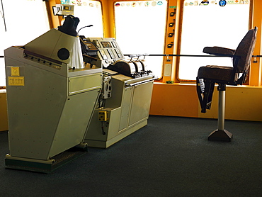 Captain's station on the brigde of the ice breaker Kapitan Khlebnikov