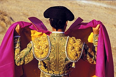 Torero , bullfighting arena of Las Ventas , Torero in costume Traje de luz , Madrid , Spain , Europe