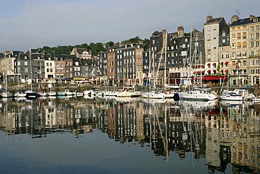 Port basin of Honfleur , Honfleur , Calvados, Normandy , France