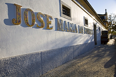 Facade of Bodega Jose Maria Fonseca, Vila Nogueira de Azeitao, SetÃºbal, Portugal, Europe