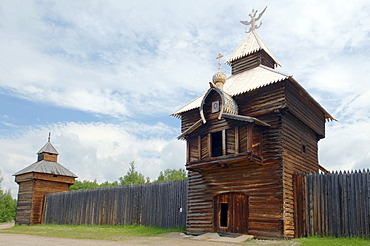 Spassky tower of the Ylym jail, 1667, Irkutsk Architectural and Ethnographic Museum "Taltsy", settlement of Talzy, Irkutsk region, Baikal, Siberia, Russian Federation, Eurasia