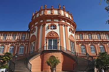 Biebrich Palace, a Baroque building with three wings, Wiesbaden, Hesse, Germany, Europe