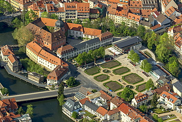 Aerial view, Bamberg, Upper Franconia, Bavaria, Germany, Europe