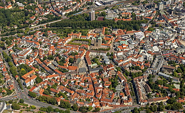 Aerial view, Osnabrueck, Lower Saxony, Germany, Europe