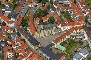 Aerial view, Marienkirche church, historic district, Osnabrueck, Lower Saxony, Germany, Europe