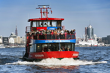 Harbour ferry, Port of Hamburg, Hamburg, Germany, Europe