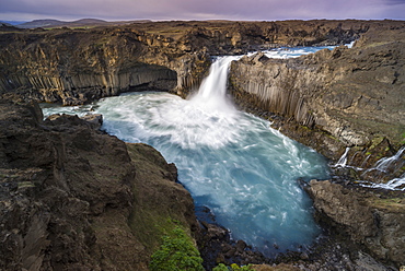 Aldeyjarfoss waterfall on the Skjalfandafljot river, Sprengisandur highland road, Highlands of Iceland, Iceland, Europe