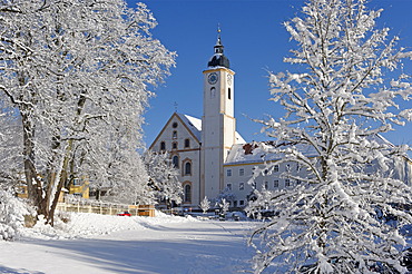 Parish church of the Assumption of Mary, Mariae Himmelfahrt, Dietramszell, Upper Bavaria, Bavaria, Germany, Europe