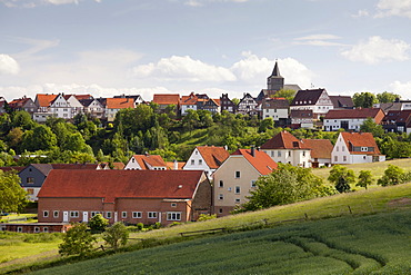 View of the village of Waldeck, Waldecker Land region, Edertal valley, Hesse, Germany, Europe, PublicGround