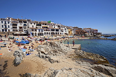 Townscape with coast, Calella de Palafrugell, Costa Brava, Catalonia, Spain, Europe, PublicGround