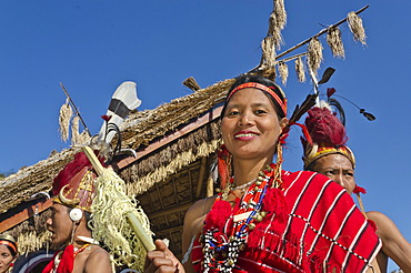 Woman of the Phom tribe at the annual Hornbill Festival in Kohima, India, Asia