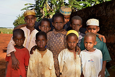 Children in the village of Idool, near NgaoundâˆšÂ©râˆšÂ©, Cameroon, Central Africa, Africa