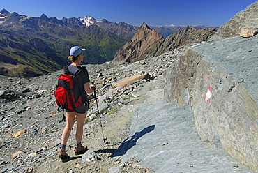 Hiking woman, National Park Hohe Tauern, Tyrol, Austria