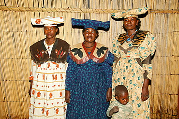 Women wearing traditional dress, Sehitwa, Botswana, Africa